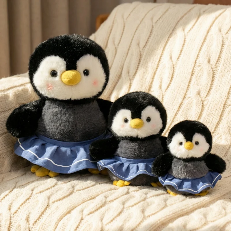 ตุ๊กตาเพนกวินไอซ์แลนด์น่ารัก ของเล่นตุ๊กตาเพนกวินแต่งตัว ของขวัญสำหรับเด็ก ของขวัญวันเกิด พร้อมกระโปรงผูกโบว์และห่วงยาง