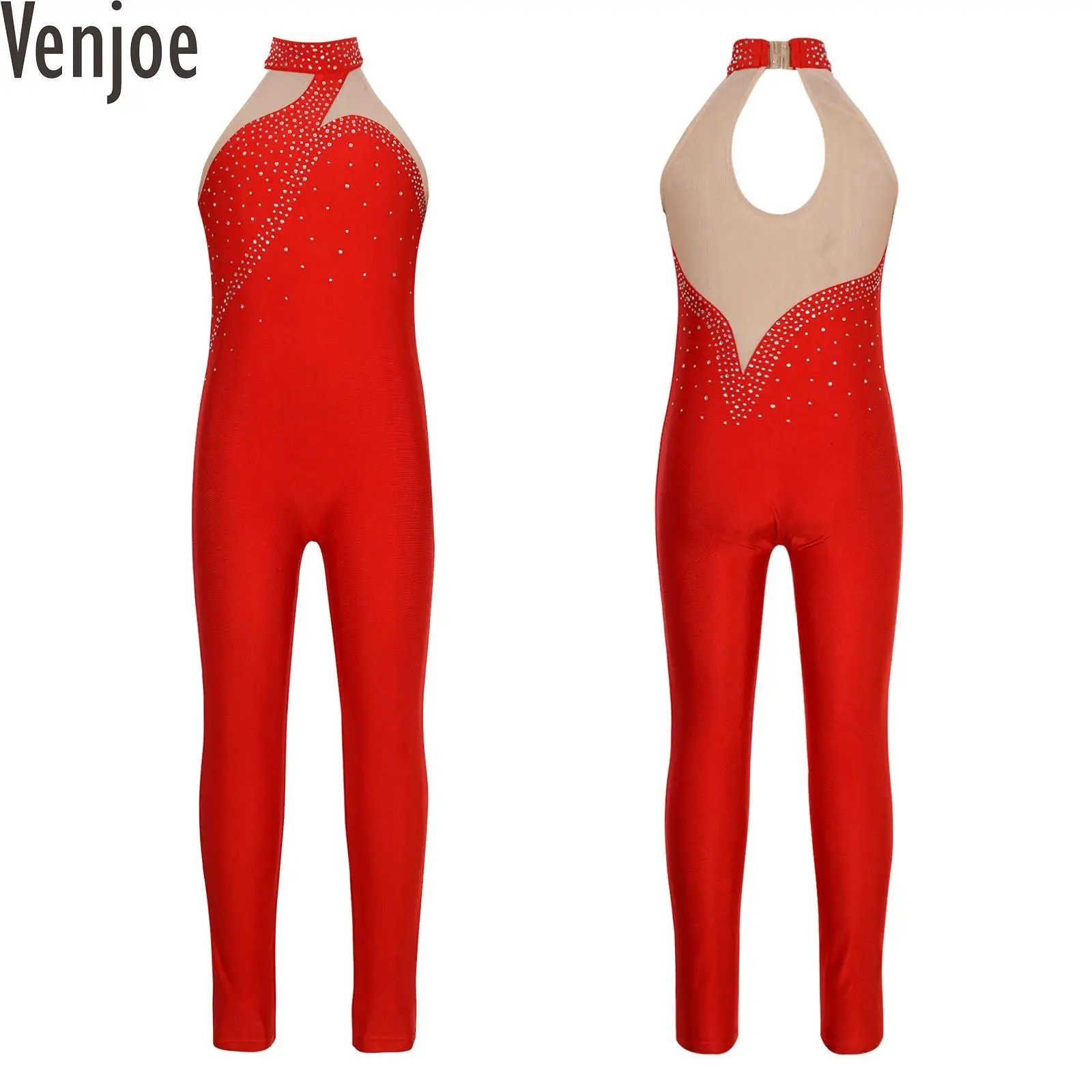 Unitard de patinage artistique avec biscuits scintillants pour filles, combinaison de ballet en fibre de maille pour enfants, costume de batterie de performance AqDance