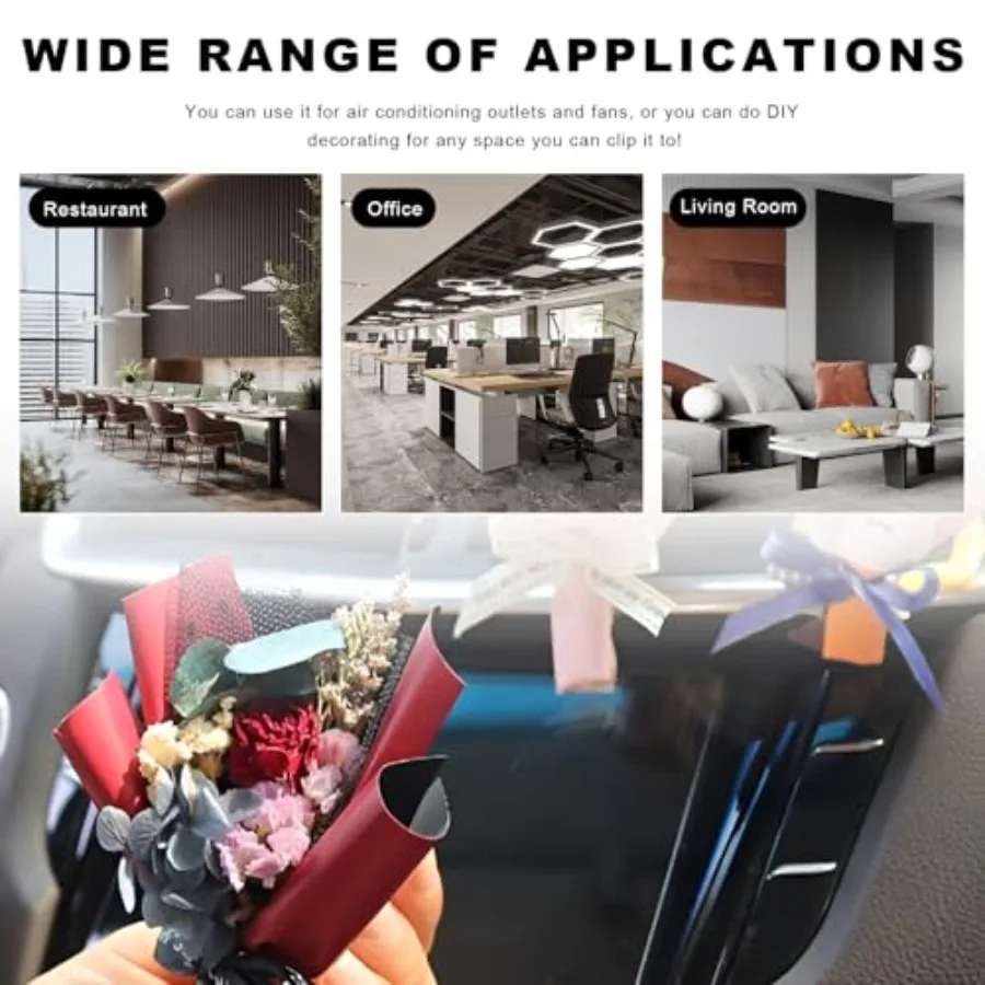 20PCS Square Head Car Vent Clips, Auto Air Conditioner Decorative Clips Output Perfume Clamp, Metal Air Freshener Clip Vent Out - view 6