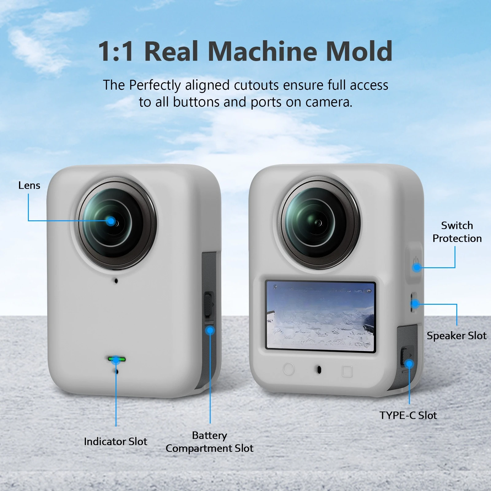 YAYINCC Custodia protettiva speciale in silicone per telecamera panoramica DJI Osmo 360 Apertura precisa dello stampo, protezione di sicurezza anticaduta