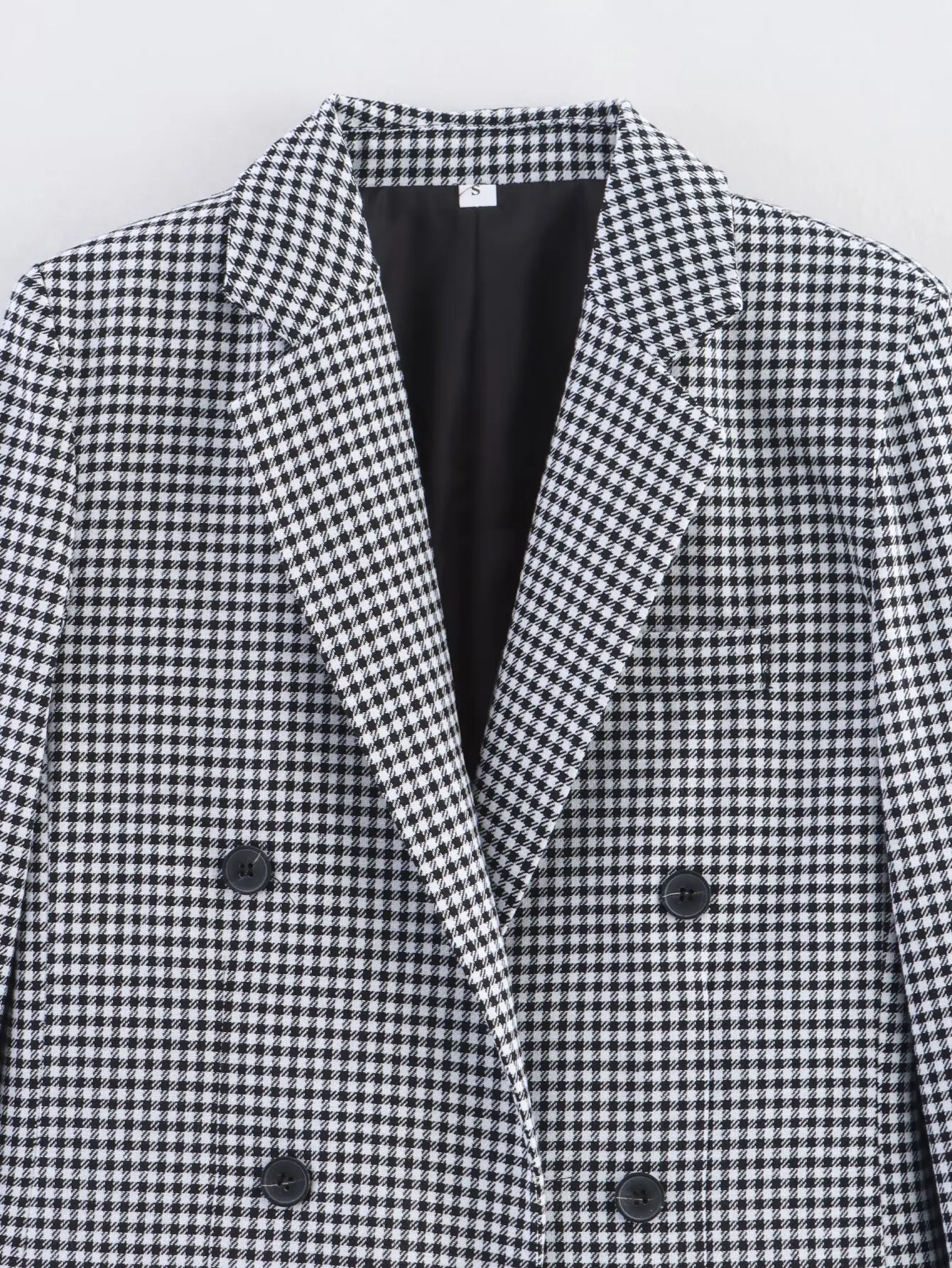 معطف نسائي موضة 2025 على الطراز الأوروبي والأمريكي للصيف منتج جديد بشبكة ألف طائر بلونين معطف بدلة ملابس خارجية Mujer