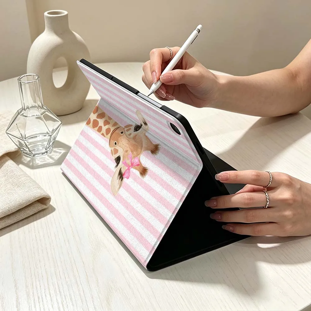Striped Giraffe Soft Pen Tray Tablet Case For Samsung Galaxy Tab S11 S10 S9 S8 S7 S6 A11 A9 A8 A7 Lite FE Plus