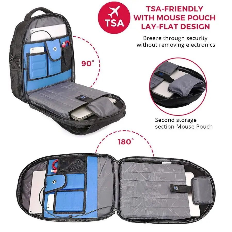 Design TSA Business Laptop Backpack For Men,Travel Backpack With USB Charging Port,College Tech Backpacks With RFID Pockets Pres