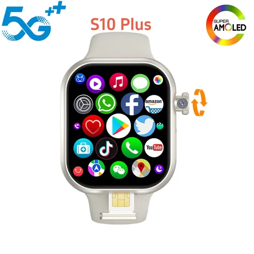 Reloj inteligente VP29 5G Android 256GB de almacenamiento 4G/5G LTE tarjeta Sim GPS WIFI 2,29 pulgadas 490*580 reloj inteligente Amoled con cámara rotativa de 8MP