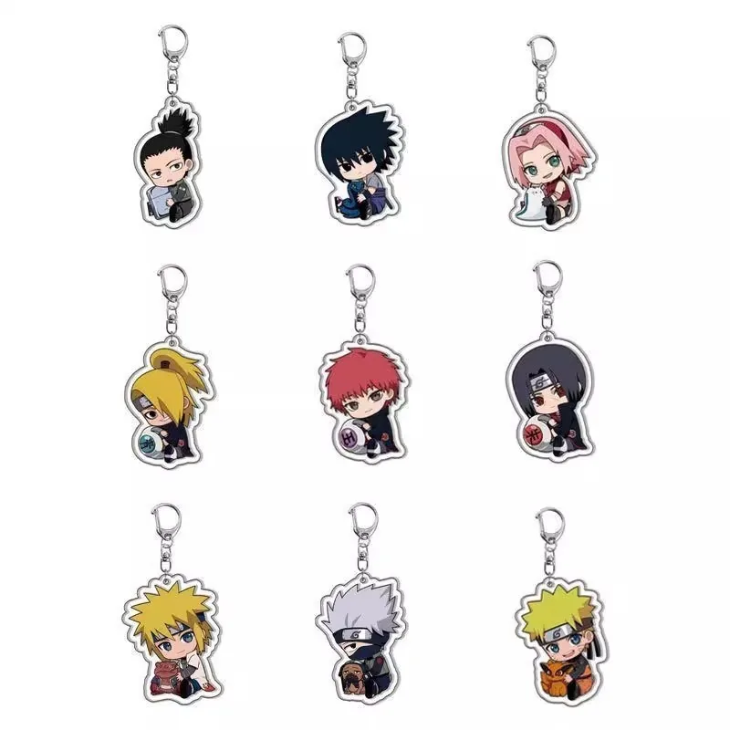 

Naruto Japanese Anime Peripherals Uchiha Sasuke Acrylic Keychain Collectible Backpack Key Ring Creative Birthday Gift for Friend