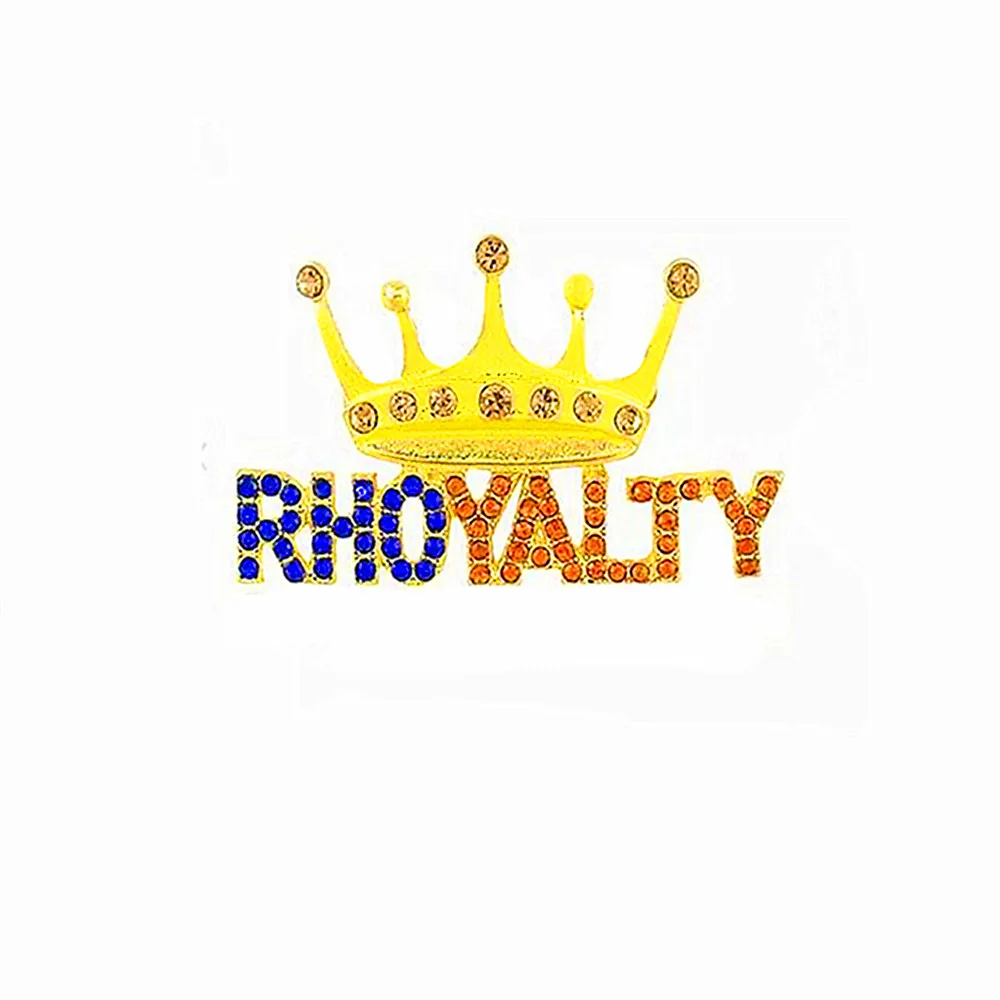 Drop Shipping Metal Sparking Diamond Inlay Top Lady Crown Rhoyalty Lapel Pin Greek Society Sign Sigma Gamma Rho Brooches