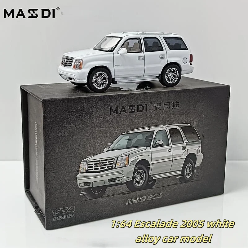 

MASDI 1/64 Cadillac Escalade SUV внедорожник, литая под давлением модель автомобиля из сплава, для подростков, для игр с подарком, декоративным товаром