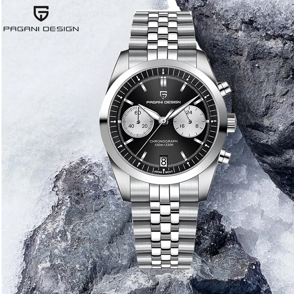 

2025 PAGANI DESIGN Sports Quartz Chronograph Men Watch VK64 Sapphire StainlessSteel 100m Waterproof pagani design watches PD1775