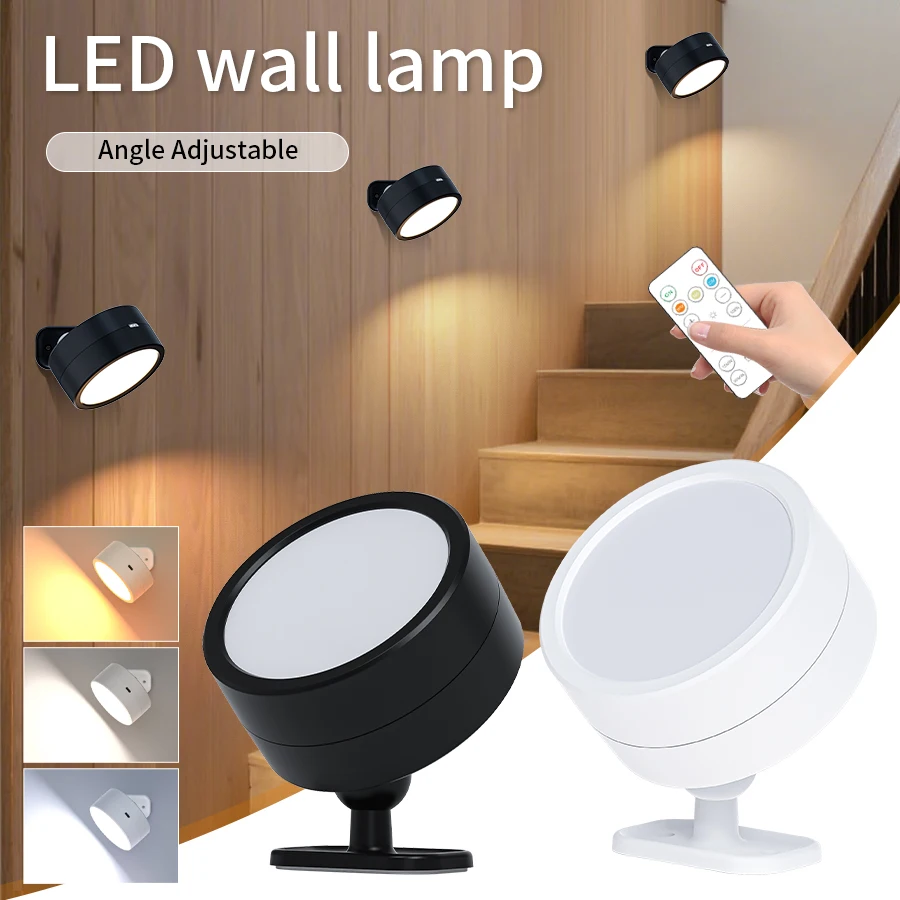 

LED Magnetic Wall Sconce Lights USB Rechargeable RGB Wall Lamp with Remote Control 360° Rotatable Touch Night Light for Bedroom