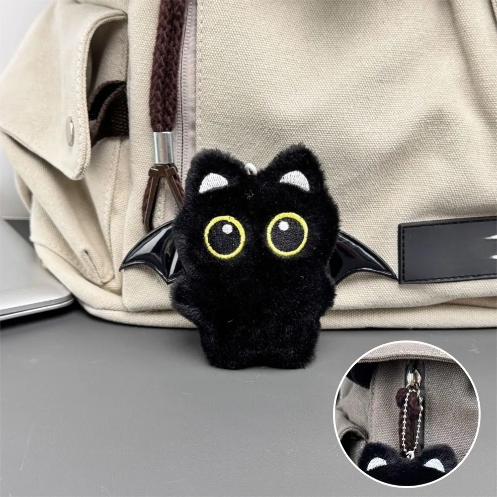 

New Fish Black Cat Keychain Strawberry Wings Bag Pendant Bib Car Key Ring School Bag Decoration