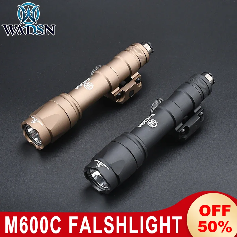 

WADSN Airsoft Accessories M600C Tactical Flashlight Hunting Rifle Weapon Scout LED Light 600Lumen Momentary Pressure Pad Switch