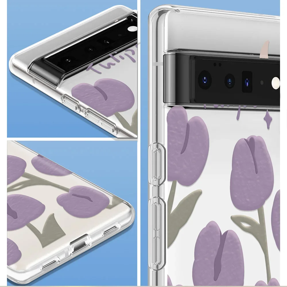 Funda Floral para Google Pixel 8 7 Pro 7a 6a 6 6Pro 5 5a 5G 4XL 4 3XL 3 3a 3aXL 4a, funda de silicona suave transparente de lujo