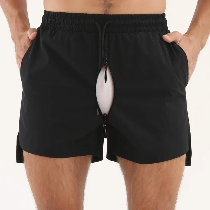 شورت رجالي مفتوح المنشعب سريع الجفاف للتمرين مقاس 3 بوصات شورت للجري في صالة الألعاب الرياضية شورت رياضي شبكي يسمح بالتهوية من الأمام قصير من الخلف طويل