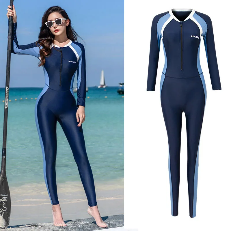 Diving Skin Thin Wetsuit, Full Body Womens Rash Guard Wet Suits Swimsuit Sun UV Protect Sunsuit for Surfing Swimming Snorkeling