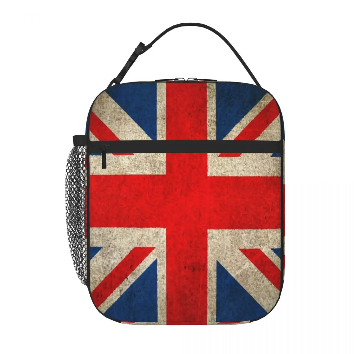 Hot Sale Old And Worn Distressed Vintage Union Jack Flag Oversized Adjustable Strap Lunch Bag Bus Trip Small Lunch Bag