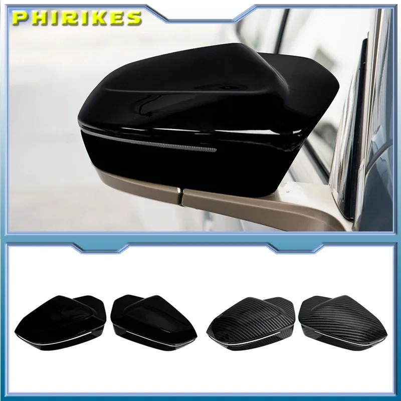 M look substituição tampas de cobertura de espelho lateral preto brilhante para bmw 5 7 i5 i7 série g60 g61 g68 g70 g90 volante à esquerda 2023-up