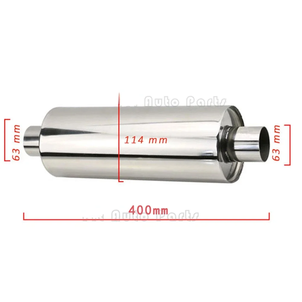 high quality 2'' /2.5'' /3'' INLET Resonator Mufflers Pipes Stainless Steel Racing Exhaust Muffler