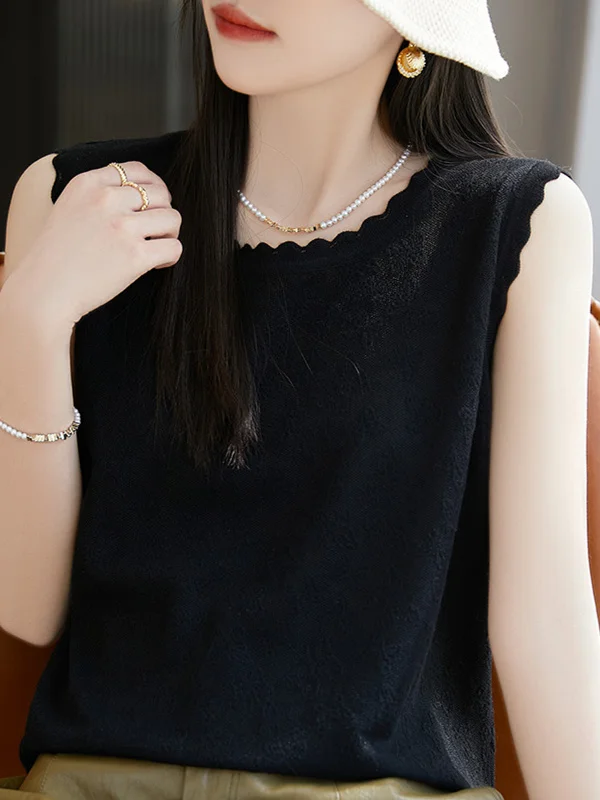 

Лето 2023, новый женский вязаный жилет с вышивкой на бретелях, круглый верхняя одежда Ne Svel, подходящая внутренняя одежда irt для поездок на работу...