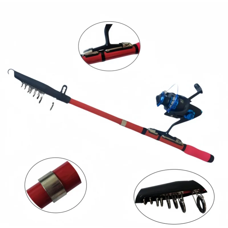 Mini Telescopic Sea Fishing Rod Combo 2.1m Ultra Short Pocket Spinning Fishing Pole With Spinning Reel Outdoor Fishing Set