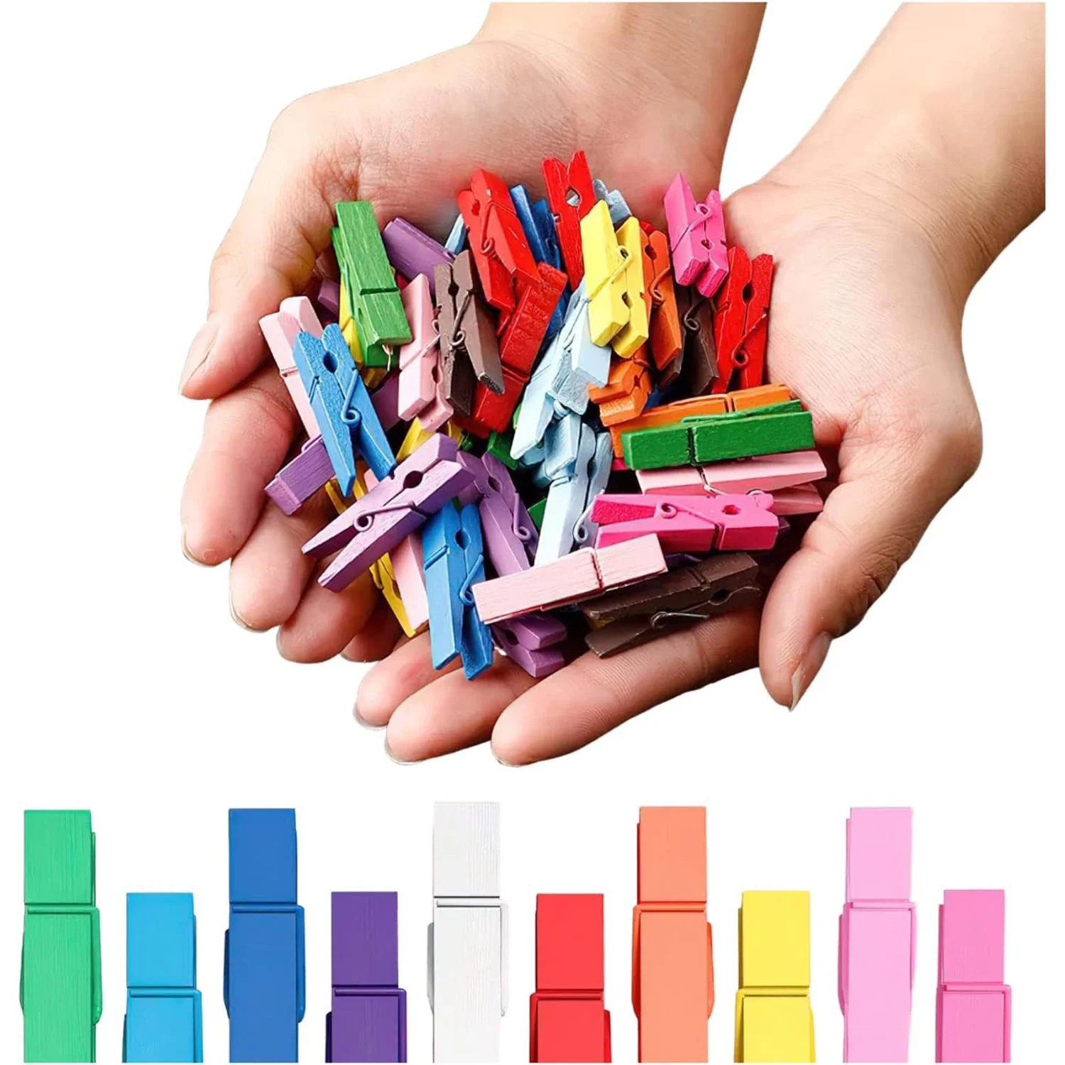 

Sturdy Mini Clothes Pins for Photo,Colored Wooden Clothespins,Small Clips for Crafts Display,Hanging Decorative Pictures