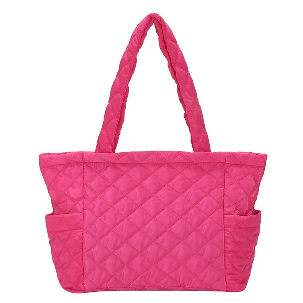 Puffer Tote Bag Pikowana torba na ramię w kratę dla kobiet Dziewczęta Pikowana bufiasta torebka Zimowa plisowana chmura puchowa bawełniana