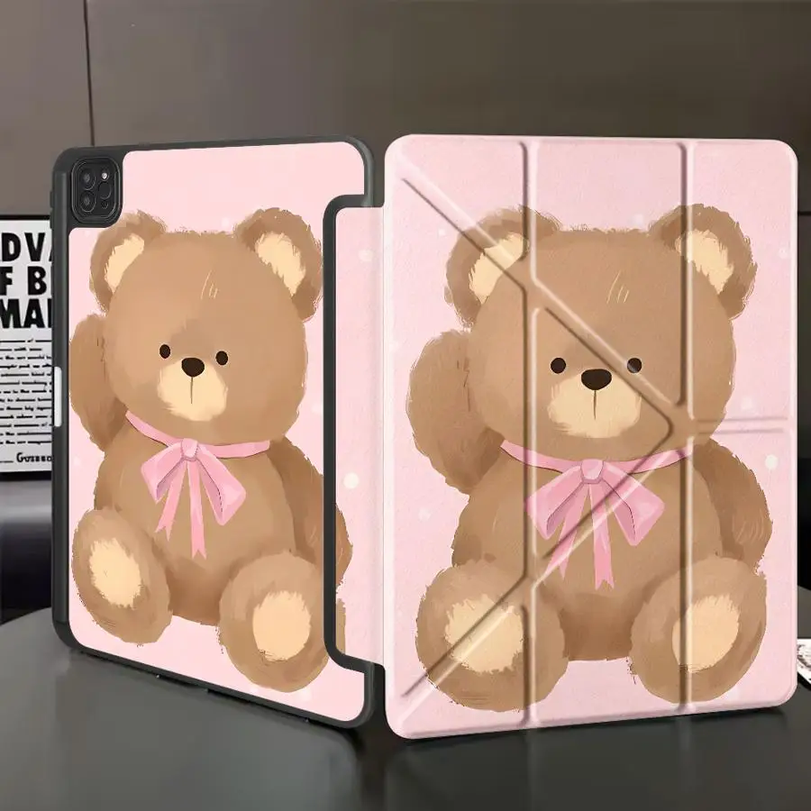 Brown Little Bear Tablet Case For iPad Mini 6 7 Air 4 5 M3 M2 1 2 M4 11inch Pro 11th 10th 9th 8th 7th 12.9inch Pro 2025 Holder