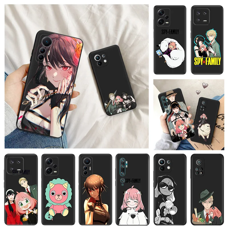 Ultra Thin Black Phone Case for Redmi Note13 4G 12s 12c 13c Xiaomi 13 12 Lite 12x 12t Pro Anime Spy × Family Yor Forger Cover