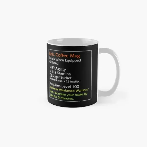 Epic Coffee World Of Warcraft Classic  Mug Picture Printed Handle Round Tea Gifts Design Simple Drinkware Cup Photo Image