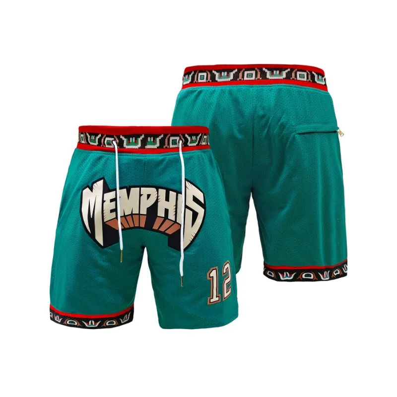 

Men's#12 Memphis Basketball Shorts Stretch Sports Shorts Breathable Fabric Quick-Dry Ideal for Basketball Outdoor Sports Shorts