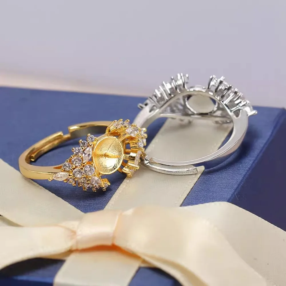 

5 шт. регулируемые позолоченные жемчужные кольца, фурнитура и аксессуары-для изготовления ювелирных изделий, оптовая продажа, товары для рукоделия 11-12 мм