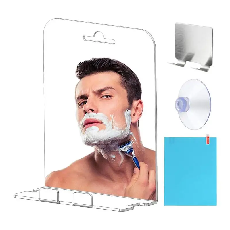 Fogless Shaving mirror Make Up Hanging Type  Square Shaving Bathroom Products Women Makeup Bathroom Tools  with Razors Holdr