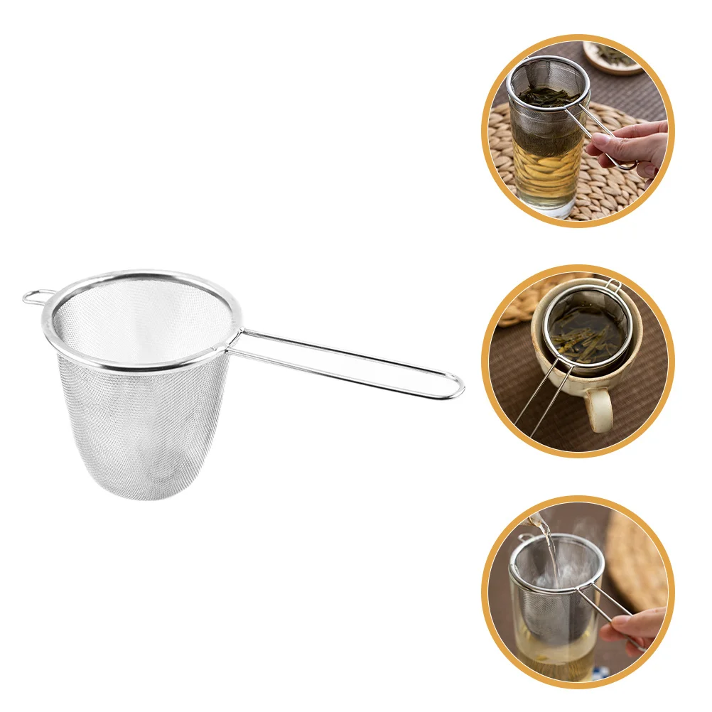 

Large Stainless Steel Tea Strainer Double Layer Fine Mesh Filter Basket for Loose Leaf Tea Cooking Kitchen Noodle Soup Strainer