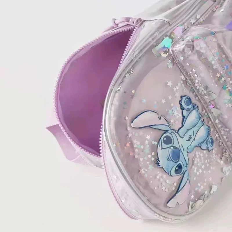 6 Stile Kawaii Disney Lilo & Stitch Plüsch- oder glänzende Umhängetasche Cartoon-Studentenrucksack mit großem Fassungsvermögen Kindergartentasche Geschenk