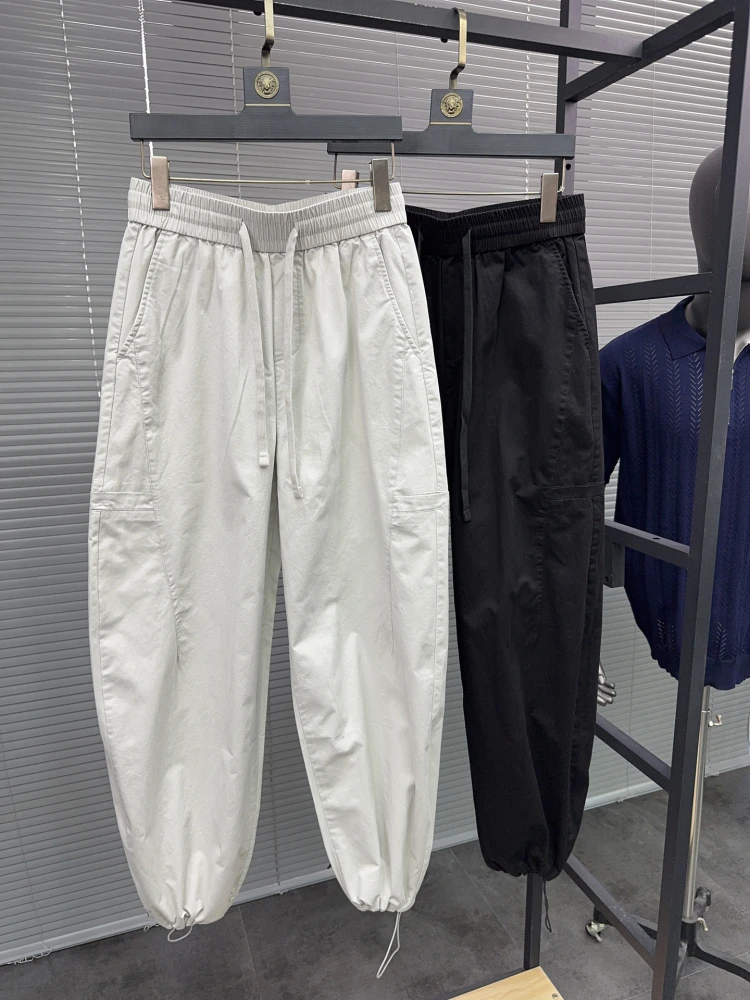 

Мужские удобные хлопковые повседневные брюки, дышащие прохладные летние модные прямые брюки, свободные повседневные брюки