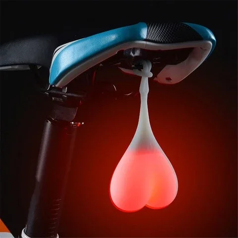 

Bicycle Seat Back Egg Lamp Creative Bike Waterproof Night Essential LED Red Warning Lights Cycling Balls Tail Silicone Light