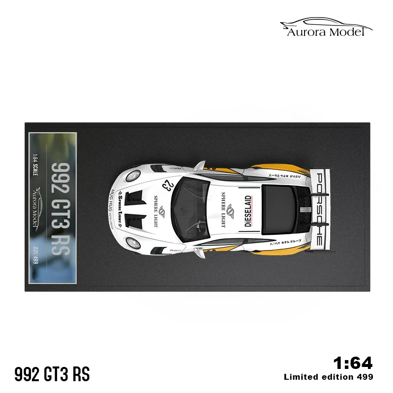 AM 1:64,992 GT3 RS Rains-Touche de vélo en alliage peint, pour voiture