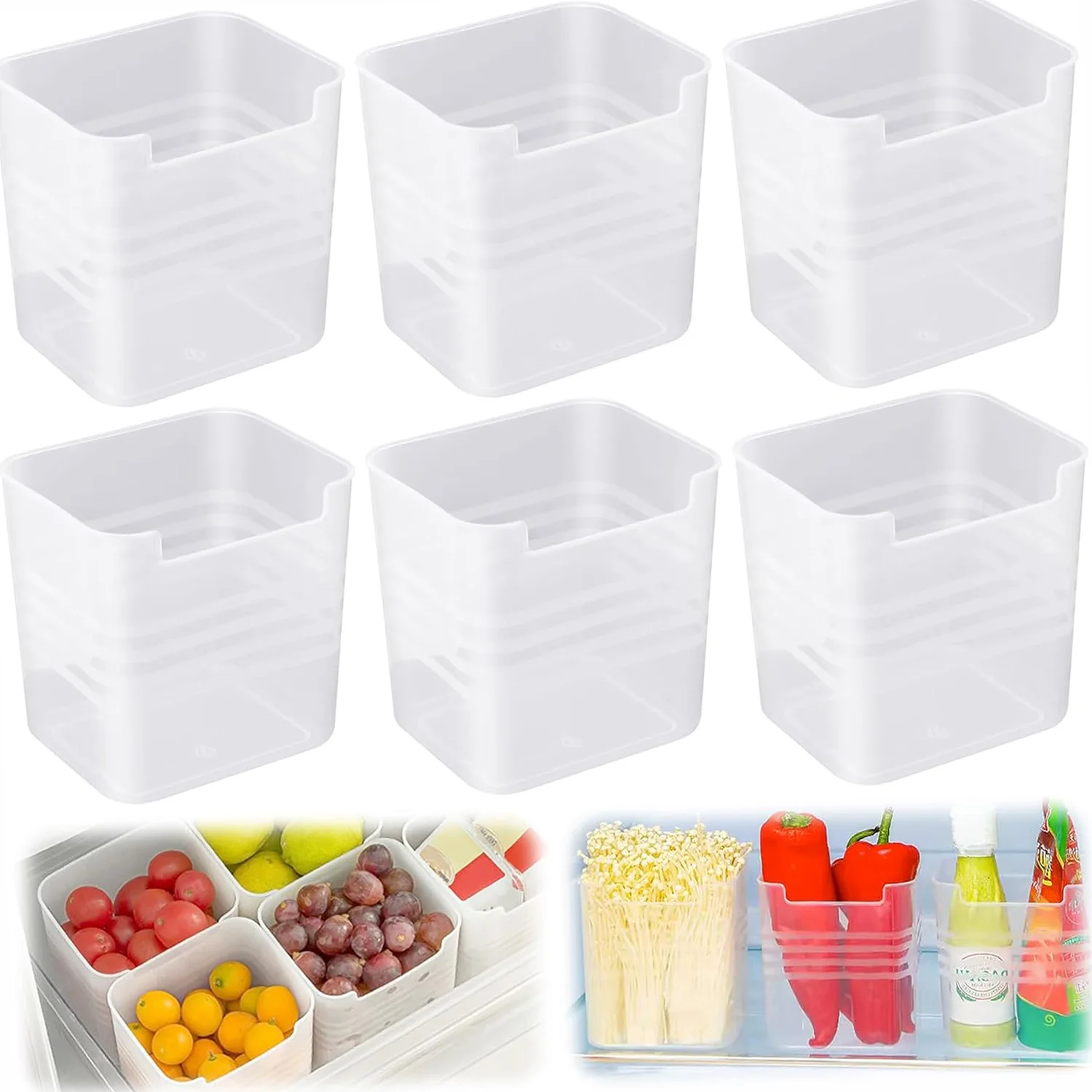 Fridge Door Storage Box Food Fresh Refrigerator Organizer Bin Food Container Kitchen Fruit Spice Vegetable Box Shelf Basket