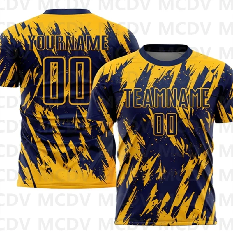 Custom Gold Black Sublimation Soccer Uniform Jersey Personlized Team name and you name number Football T-Shirts