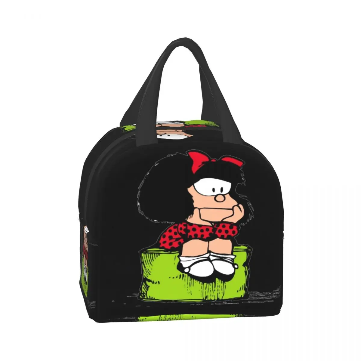 Mafalda Tragbare Lunchbox Quino Comic-Kühler, thermische Lebensmittel-isolierte Lunchtasche für Damen, Kinder, Schulkinder, Multifunktionstaschen