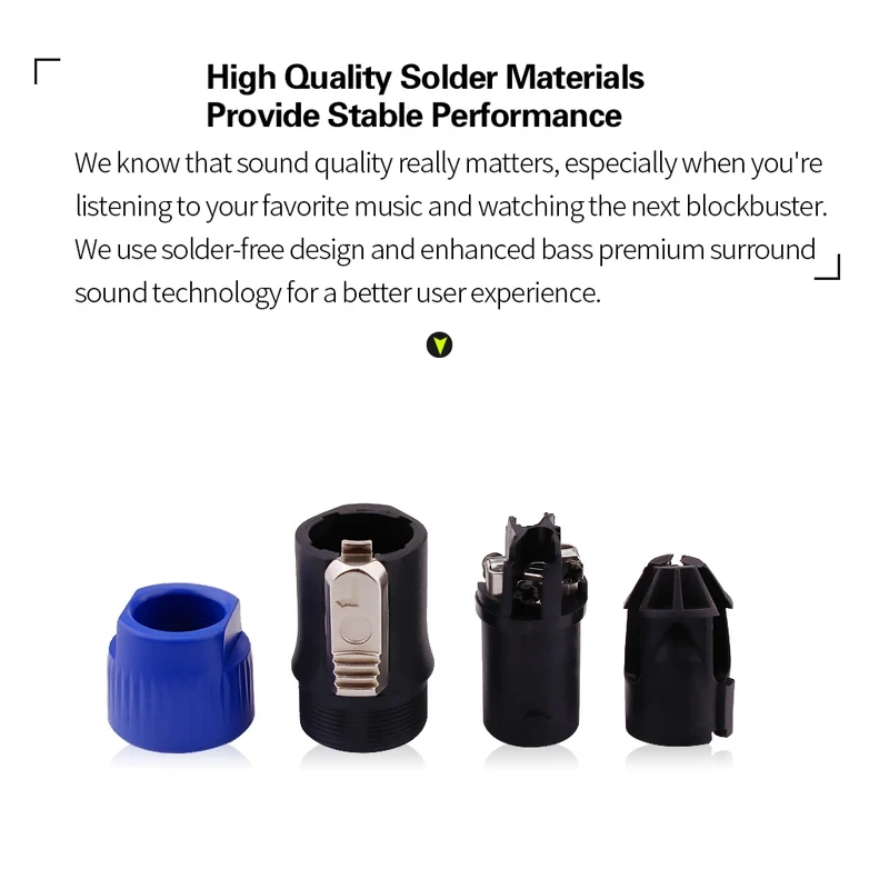 YYTCG Ohm Plug 4-core Professional Plug Amplifier Audio Cable Connector, Solder-free Design, Easy Installation 10pcs/20pcs