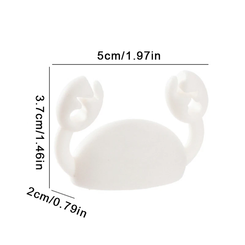 Cute Crab Cable Organizer Clip for Data Cable Stand Mobile Phone Charging Self-Adhesive Wire Tidy Holder for Desk