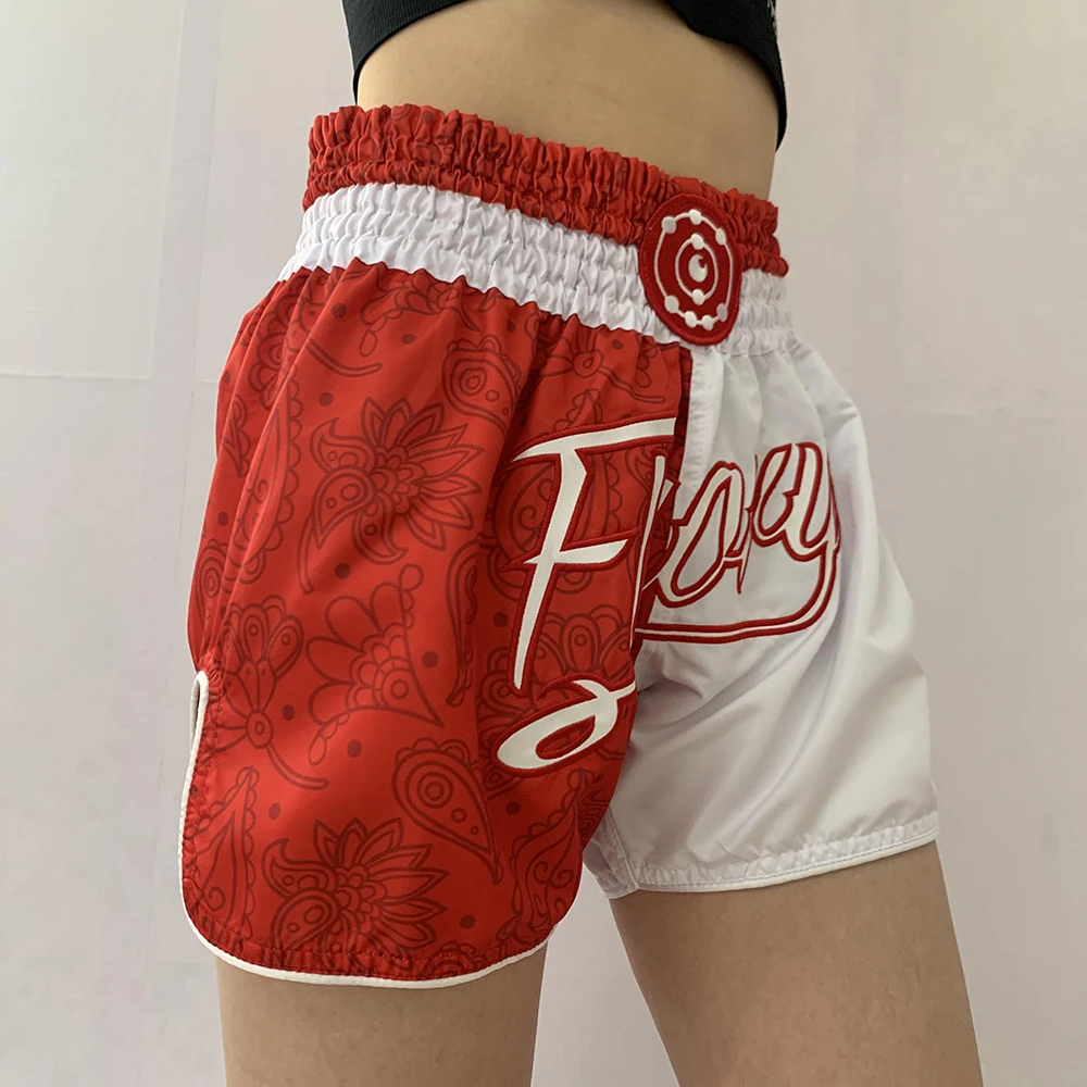 FLUORY MTSF96 MMA Fighting Muay Thai Shorts Boxeo Boxer Training Sports High Quality Kick Boxing Fitness Athletic Pants For Kid