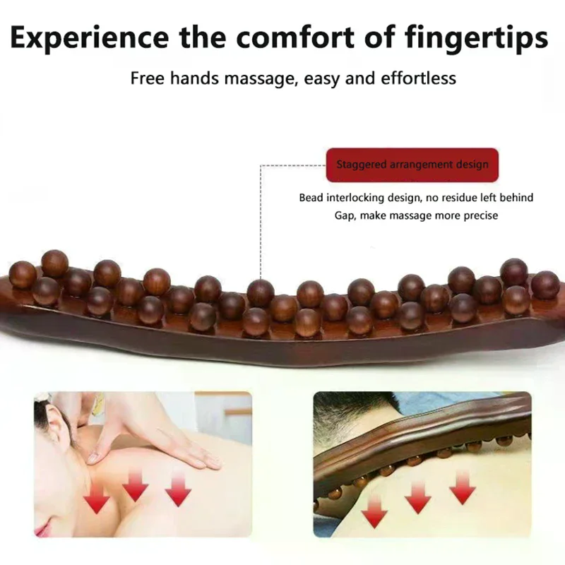 Massage 37 Beads Rolling Whole Body Universal Back Needle Scraping Stick Point  Guasha Relax Therapy Tool
