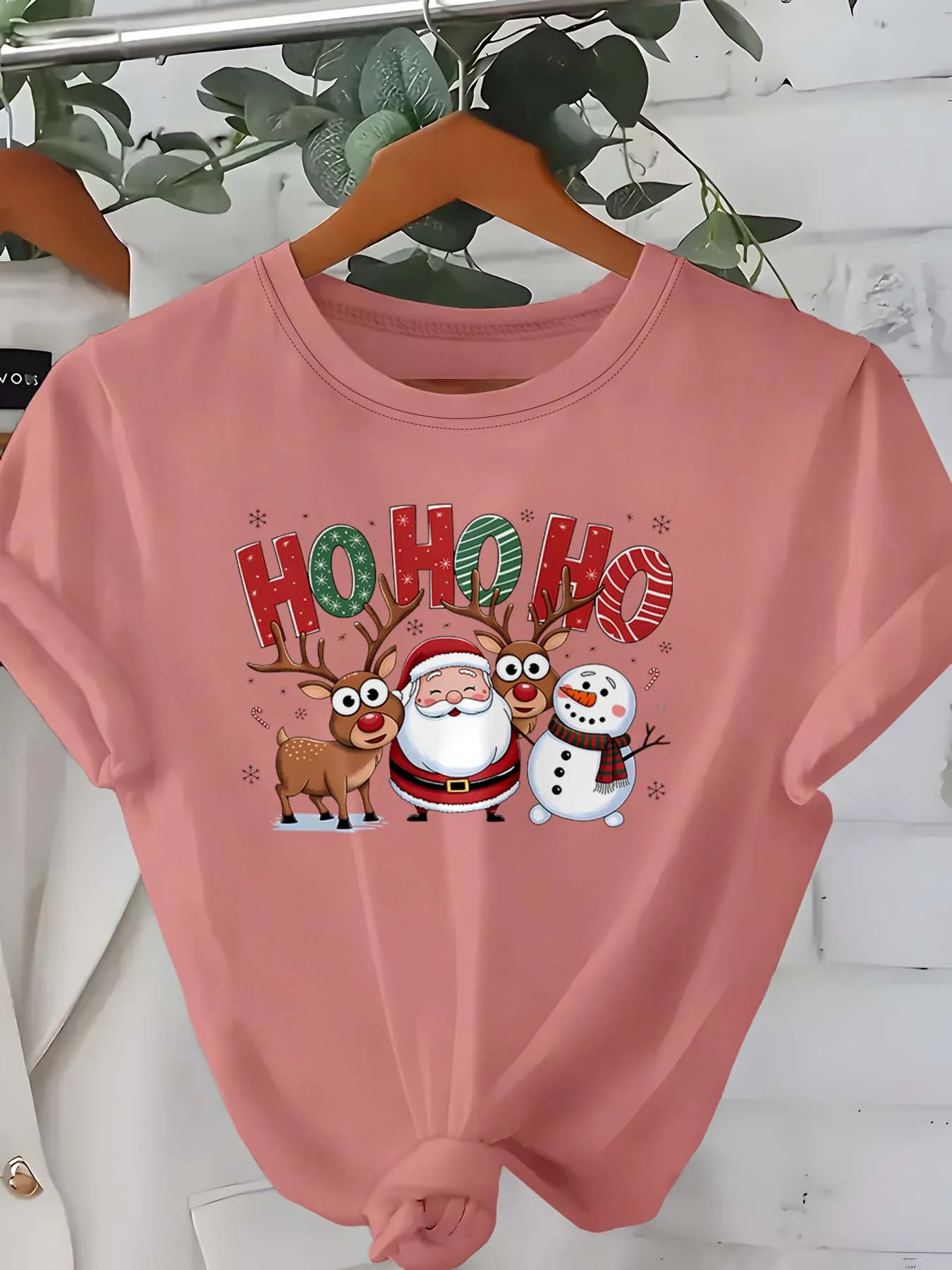Indumento elegante di design natalizio con pupazzo di neve di renna di Babbo Natale allegro taglie forti