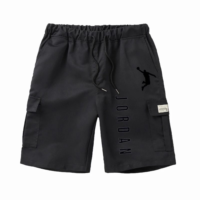 Outdoor cargoshorts herenoveralls elastische taille fietsbroek multi-pockets losse werkshorts strandsport bedrukte broek