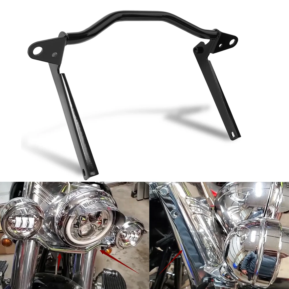 

Крепление для дополнительной фары (балки) черного цвета для мотоциклов Harley Softail Heritage Fatboy FLSTF 2002-2017