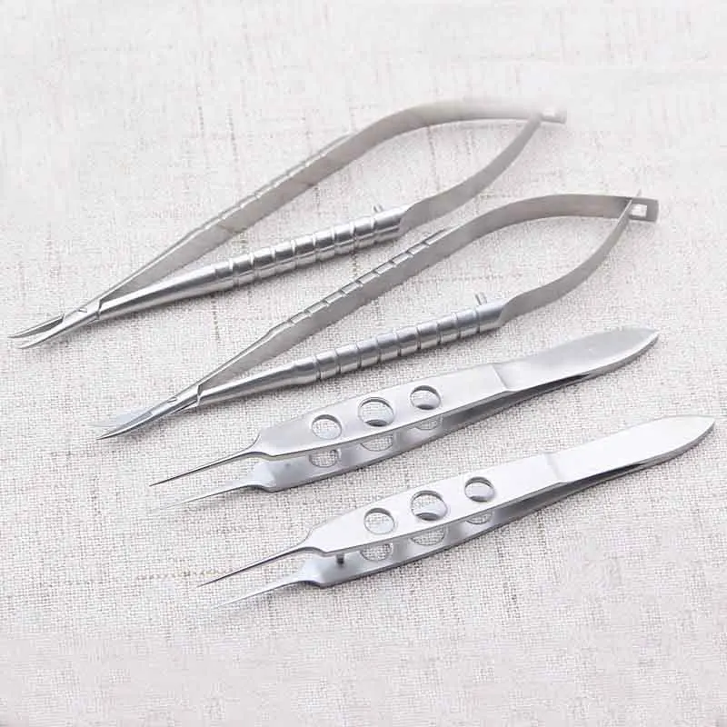 Titanium Tlloy Surgical Instruments Ophthalmic Microsurgical Dental Instruments Needle Holders + 11.5cm Scissors +Tweezers