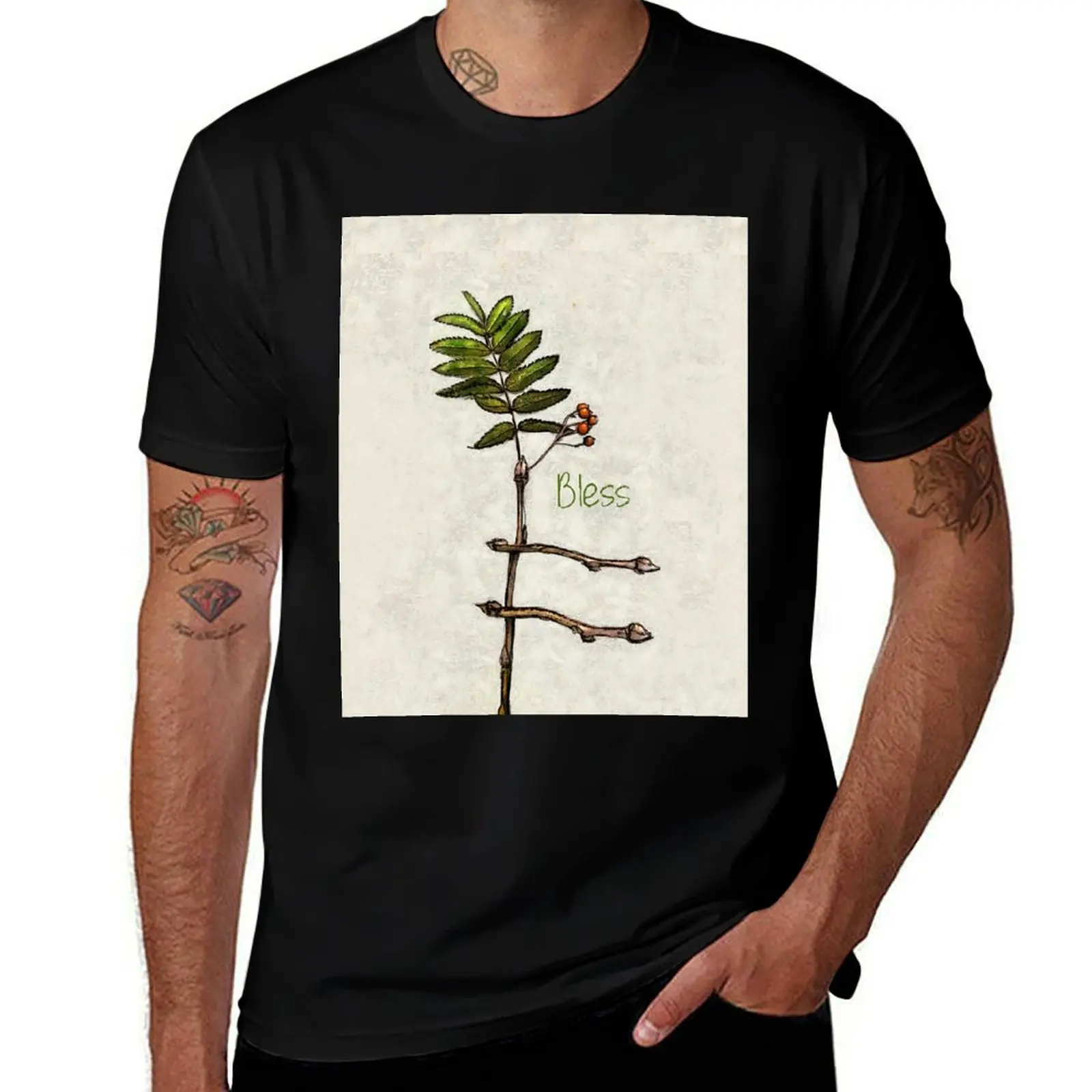 Rowan, Tree Of Blessings T-Shirt Retro Style Print Casual Top T-Shirt