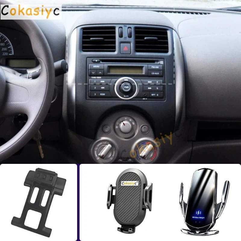 Suporte de Telefone para Carro para Apoio de Braço Nissan Versa Sunny N17 2011 2012 2013, Suporte de Celular com Carregamento Sem Fio e Base Fixa Espe
