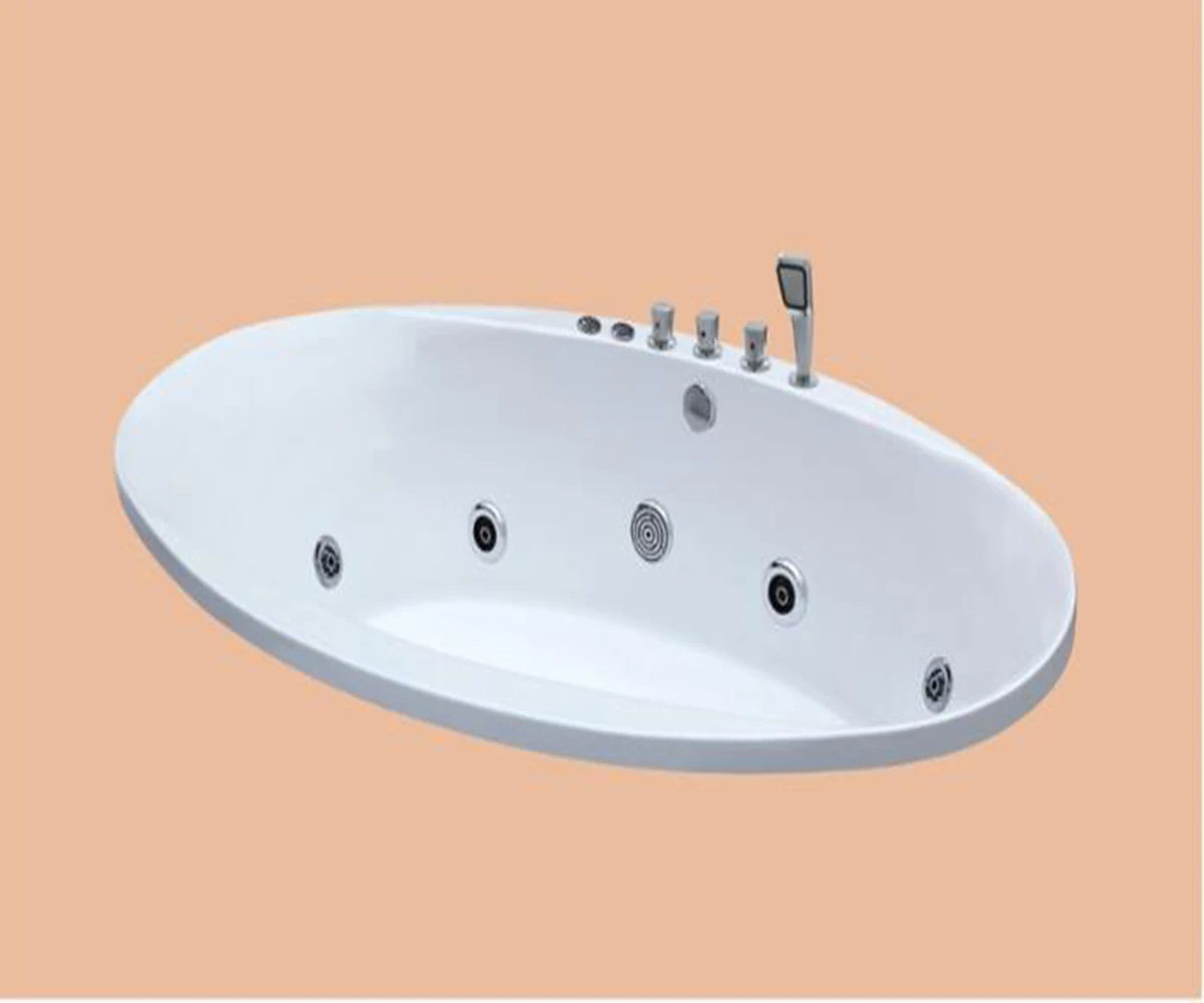 2230mm Oval Drop-in Fiberglass Whirlpool Bathtub Acrylic Hydromassage Embedded Surfing Tub RS019B